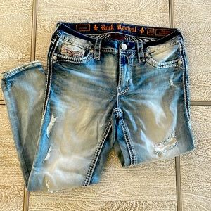 Rock Revival Felda Mid-Rise Ankle Skinny 29 inseam 26.5in